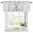 thumbnail image 2 of Ice Hockey Valances for Windows, Farmhouse Rustic Ball Sport Game Wooden Grain Light Filtering Kitchen Curtains, Rod Pocket Window Valance Curtains for Living Room Bedroom, 42" W x 12" L, 2 Panels, 2 of 9