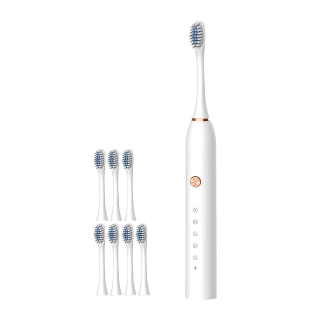 Toothbrush,with Brush Toothbrush,Toothbrush with 8 Brush Heads,Smart 5-Speed Timer Toothbrush Ipx65 Toothbrush with Timer