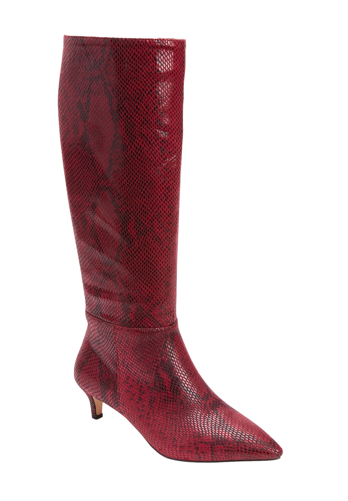 womens wide width red boots