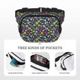 thumbnail image 5 of Rateoe Watercolor Meadow Flowers Print Fanny Pack Belt Bag for Women and Men, Square Double-Layer Waterproof Waist Pack with Adjustable Strap for Hiking, Jogging, Cycling, 5 of 9