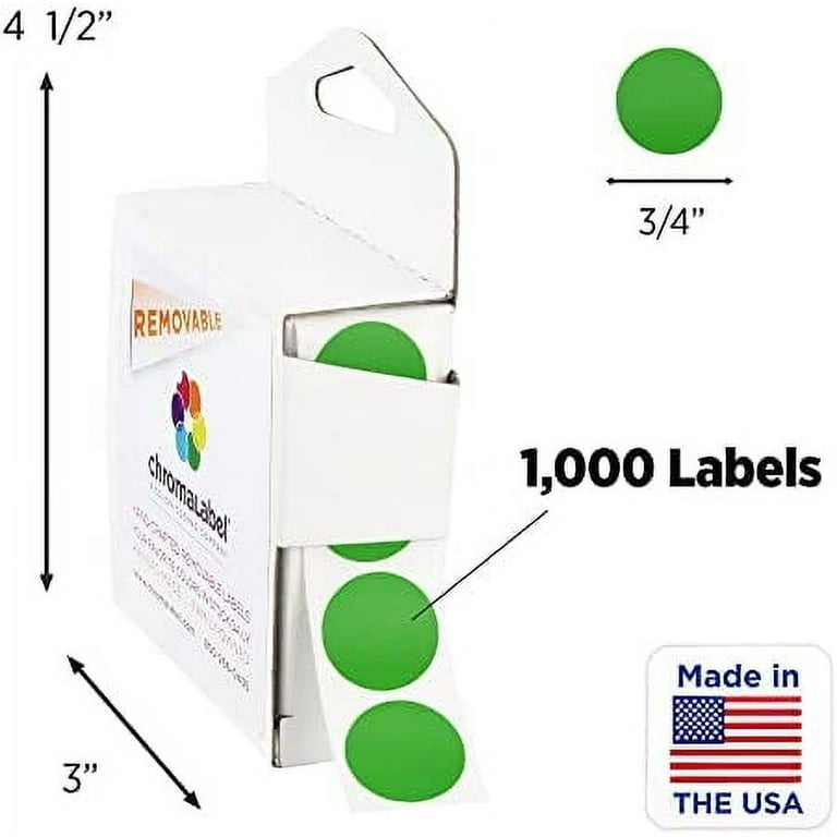 3/4 Color-Code Stickers-dot-stickers-1000-stickers-per-dispenser-box