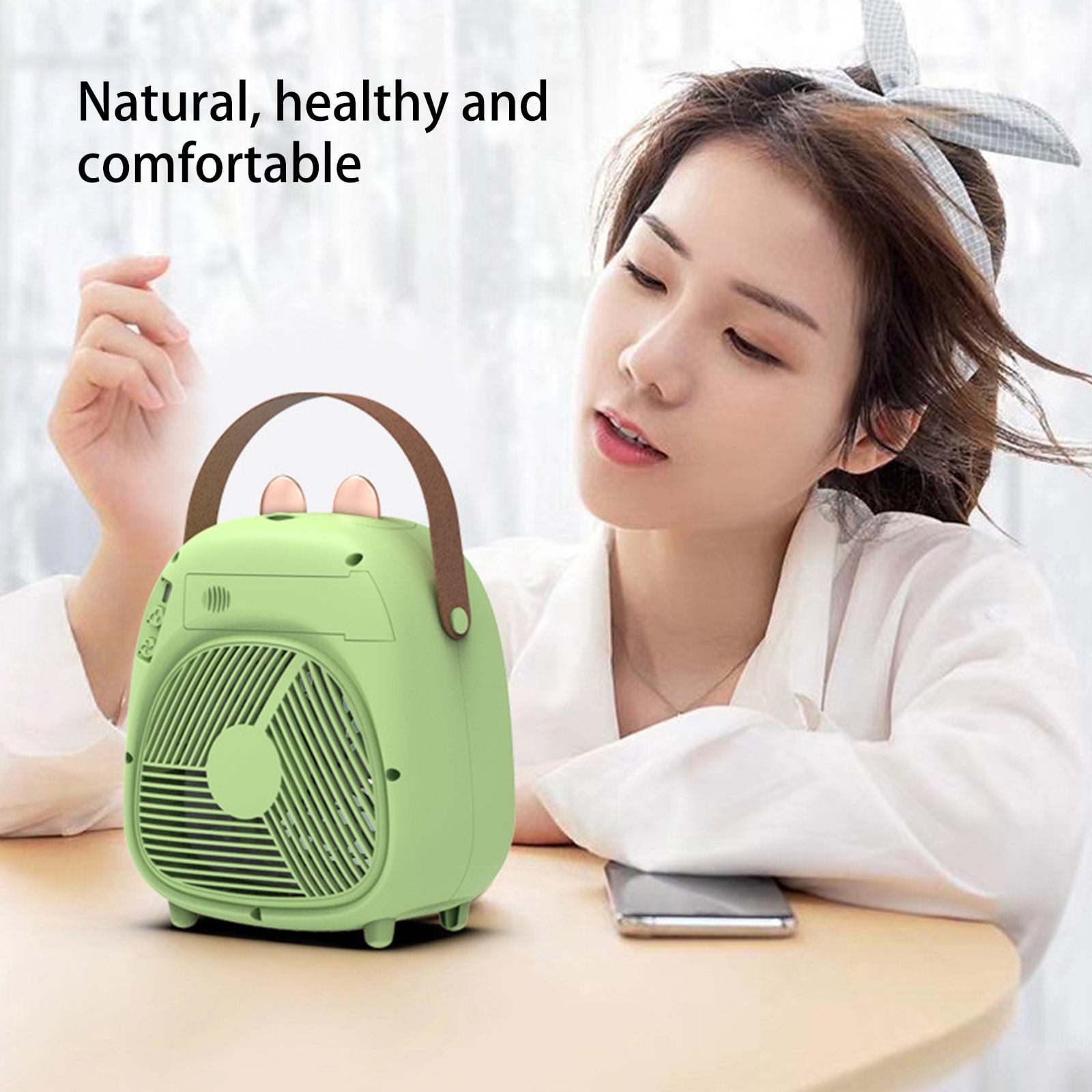 PHIGZNT Portable Air Conditioners, Portable AC Unit Evaporative Air Cooler 180°Auto Rotation, 3 Wind Speeds, 2-4H Timer, Personal Mini Cooling Fan for Home Room Bedroom Office Camping