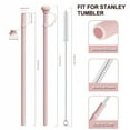 thumbnail image 3 of Reusable Long Silicone Straw Replacement with Cover for Stanley Cup Compatible with 30oz/40oz Insulated Bottles - Drinking Straw, 3 of 10