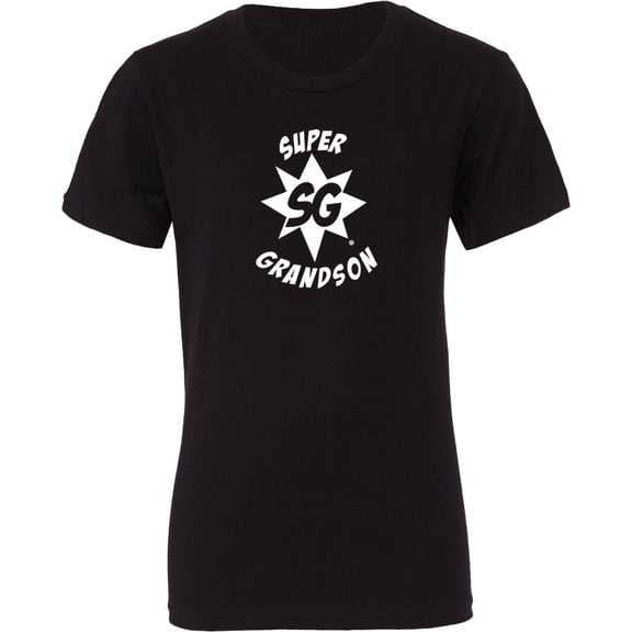Super Grandson Superhero SG Logo Graphic Short Sleeve Boy's T-Shirt