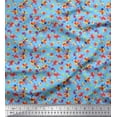 thumbnail image 1 of Soimoi Satin Silk Fabric Leaves & Floral Artistic Print Fabric by The Yard 42 Inch Wide, 1 of 3