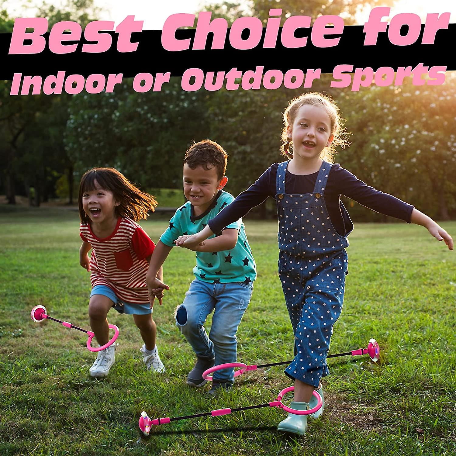 Boule De Cheville Lumineuse à Sauter - Jeu LED Avec Boucles De Pied - Jouet Sportif Pour Enfants Et Ados (Bleu/Rose)