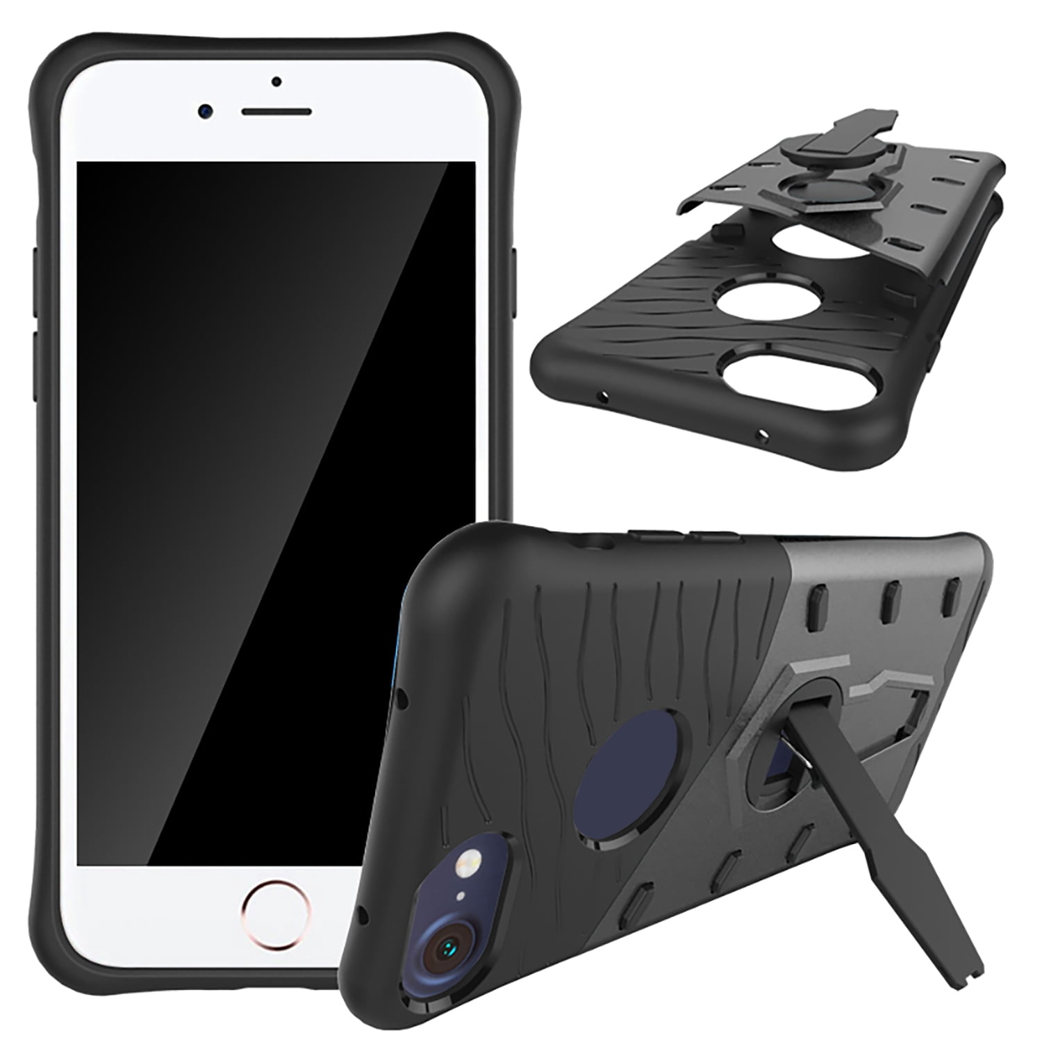 Hybrid Skin Protecion Case with Kickstand for Apple iPhone 7 Exact Fit