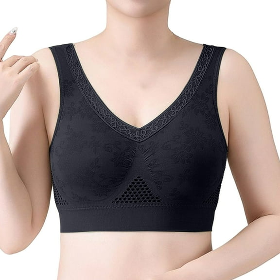 Seductiva Sports Bras for Women Women Soft Breathable Condensed Underwear Comfortable Inside Underwire Middle Mom Sports Vest Nylon Bra Push Up Comfort Soft No Underwire 1PC