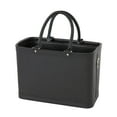 thumbnail image 6 of DecMode 17" Black Leather Handmade Box Style Single Slot Magazine Holder with Arched Handles, 6 of 9