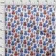 thumbnail image 3 of oneOone Cotton Cambric Medium Blue Fabric Owl Sewing Material Print Fabric By The Yard 42 Inch Wide, 3 of 5