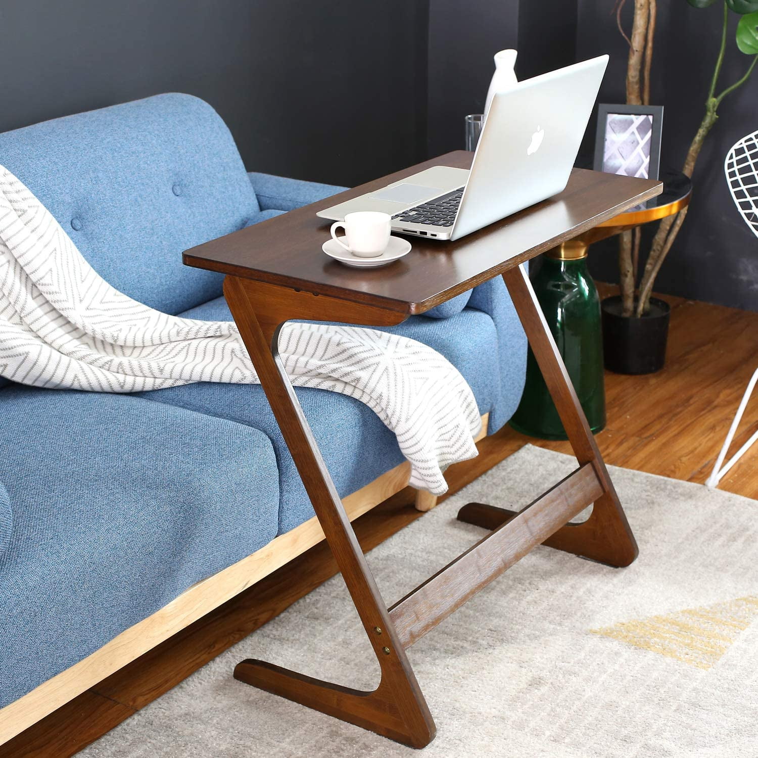 Z-shaped Bamboo Sofa Side Table Bed Side Table  A Useful Workstation US 