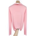 thumbnail image 3 of Blmnix Cotton Pajamas Pjs Sets for Women Warm Pajamas Sleep Tops Shirts Mock Neck Long Sleeve Pink Pajama Shorts Women,XL, 3 of 4