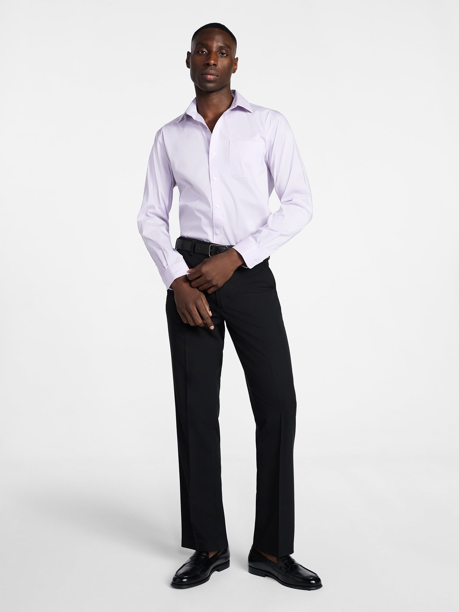 George Men's and Big Men's Classic Dress Shirt with Long Sleeves, Sizes S-3XL