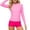 Pink-1, variant on Odeerbi 3-14 Years Toddler Kids Teen Girls 2-Piece Long Sleeve Rash Guard Set Solid Color UPF 50 Quick Dry Surfing Swimsuit with Boyshorts