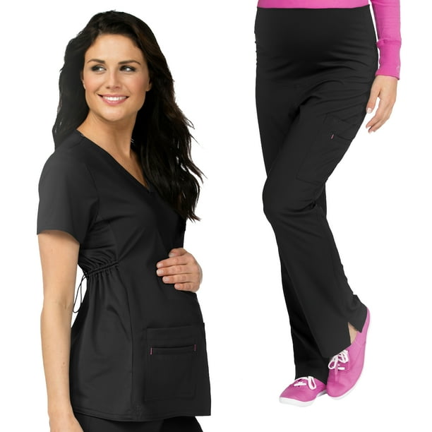 Med Couture Med Couture Maternity Scrub Top & Maternity Scrub Pant Set [XS 3XL, FREE