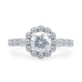 thumbnail image 2 of Center 0.75ct 6MM Round Cut Lab Created Moissanite Diamond Scallop Style Halo Engagement Ring In 14K White Gold Over Sterling Silver(0.94 Cttw,G-H Color,VVS1 Clarity)-5, 2 of 7