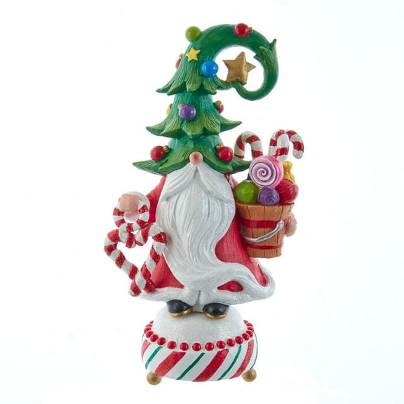 Kurt S. Adler Jolly Jingles Tree Hat Table Piece Gnome, 12-Inch, Multicolored