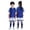 Blue, variant on Unisex Kids Sports Training Uniform Theme Breathable Short Sleeve Top Shorts Suit