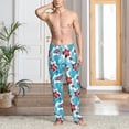 thumbnail image 5 of Uemuo Hawaiian Style Pattern Men's Wide Leg Palazzo Lounge Pants with Pockets Light Weight Loose Comfy Casual Pajama Pants-Large, 5 of 9