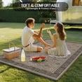 thumbnail image 4 of Beige Boho Outdoor Rug for Patio/Deck/Porch, Non-Slip Large Area Rug 6 x 9 Ft, Vintage Floral Abstract Art Ethic Tribe Indoor Outdoor Rugs Washable Area Rugs, Reversible Camping Rug Carpet Runner, 4 of 8