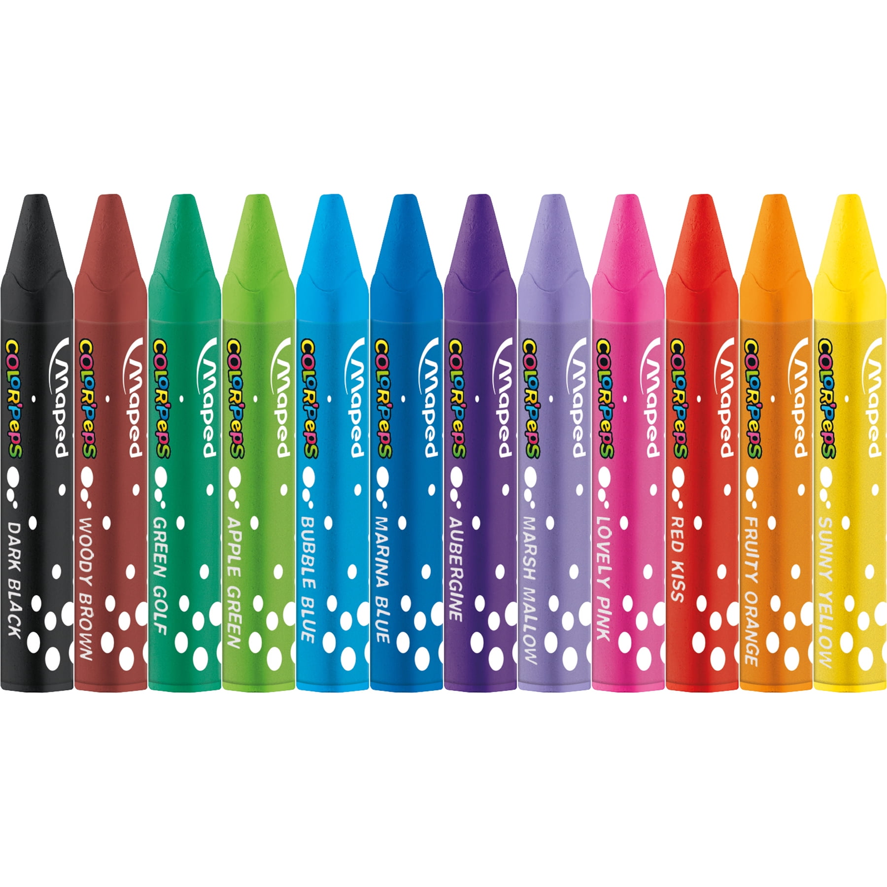 Maped Color'Peps Triangular Oil Pastels, 12 Per Pack, 6 Packs