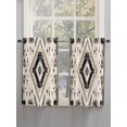 thumbnail image 3 of Kitchen Curtains 54 Inches length, Boho Black Brown Window Treatment Curtain Drapes, Retro Geometric Southwestern Ethnic Thermal Insulated Drapes for Basement Hotel RV, 42"x54", 2 Panels, 3 of 7