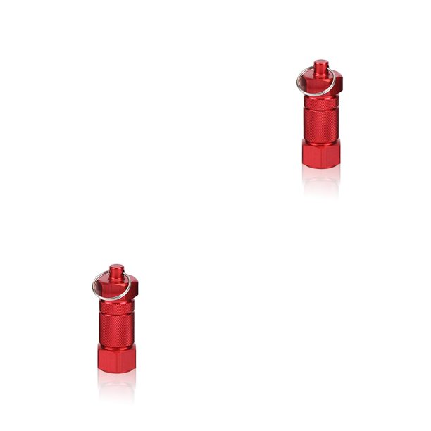 Mini Llavero Pastillero Organizador Bearachild Aleación de Aluminio Impermeable 4.5x8 Rojo