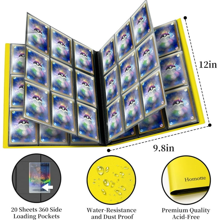 Homotte Pokemon Trading Card Binder, 9-Pocket Plastic Pages Homotte Pokemon Trading Card Binder, 9-Pocket Plastic Pages
