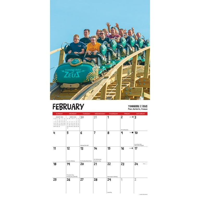 Roller Coasters 2024 12 X 12 Wall Calendar (Calendar) - Walmart.com