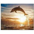 thumbnail image 1 of Dolphin Photo Ceramic Tile Mural Kitchen Backsplash Bathroom Shower, 404697-XL54, 1 of 3