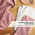 thumbnail image 7 of KITCHENAID Gourmet Series Gridlines Kitchen Towels 3-Pack Set, 100% Cotton Absorbent, Dried Rose, 18"x28", 7 of 7