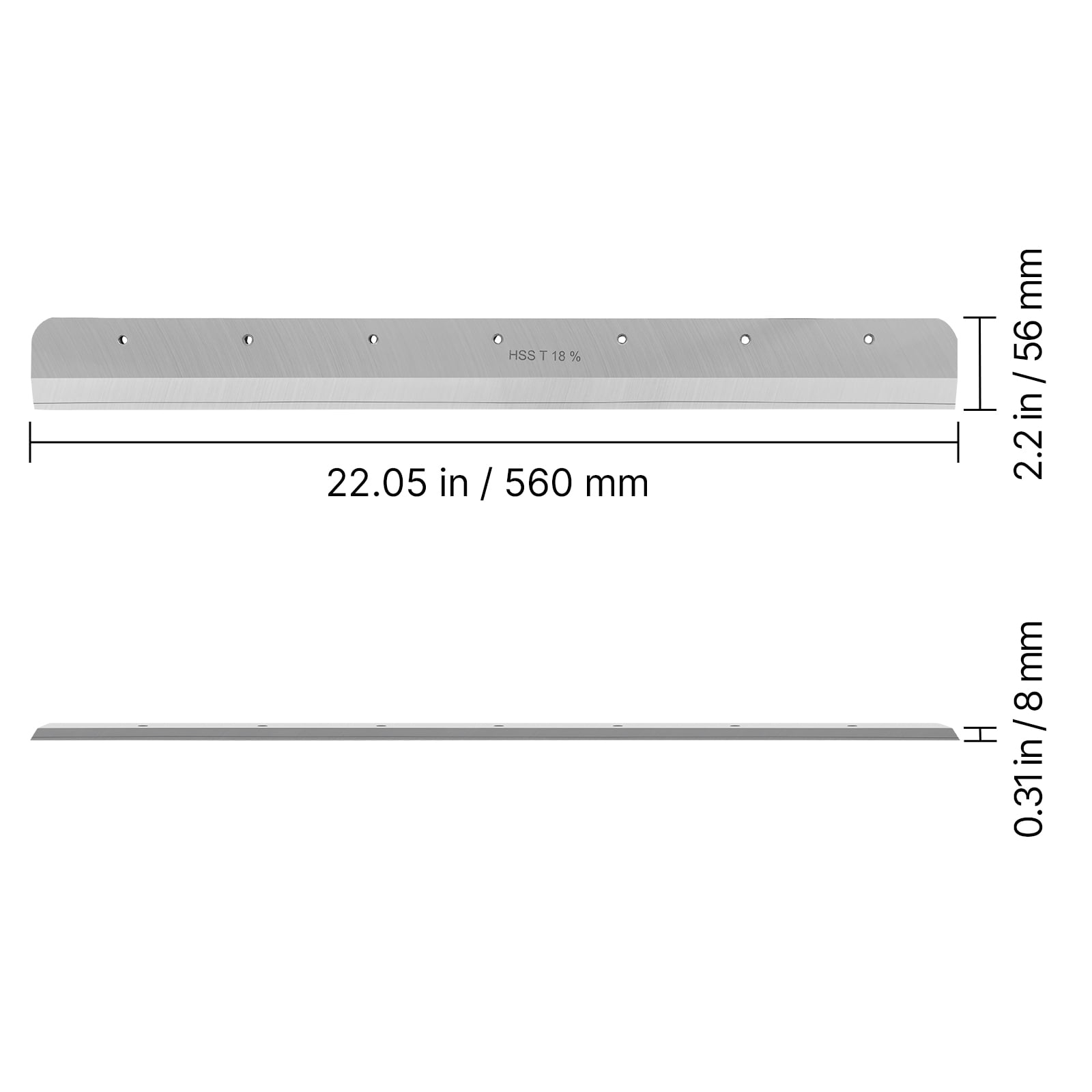 VEVOR Paper Cutter Blade, Heavy Duty Steel Blade Replacement Suitable for Professional Cutter E490T, Paper Trimmer Machine Spare Blade,560 x 56 x 8 mm