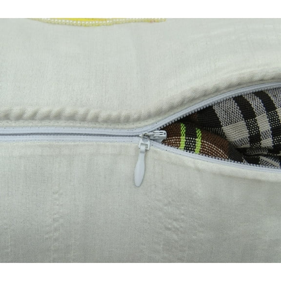 S4Sassy Hand Crafted Floral Cushion Cover White Decorative Pillowcase Square Throw Gift 12 x 12