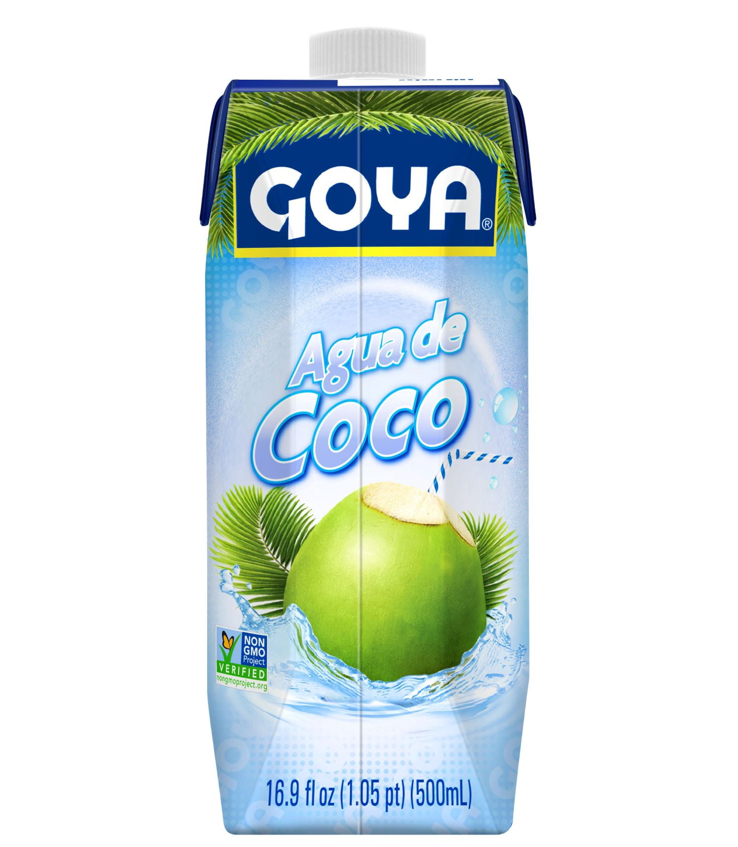 GOYA Pure Coconut Water, 16.90 fl oz Carton, Tropical Beverage