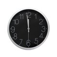 thumbnail image 1 of Reloj de Pared Moderno QZ Silencioso Elegante Plata con Fondo Negro 30 cms x 4 cms RLPLNE, 1 of 5