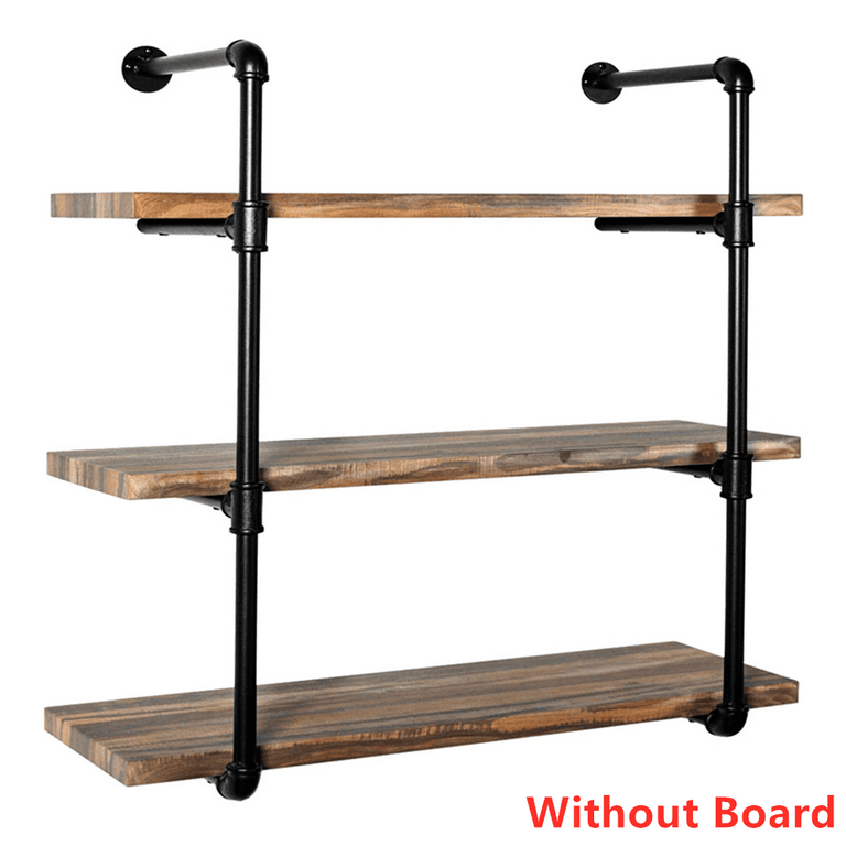 Jaxpety 3 Tier Industrial Retro Wall Mount Iron Pipe Shelves