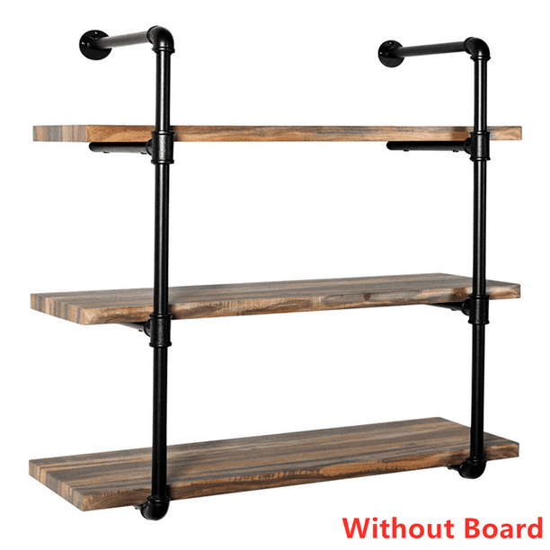 12 6inch Deep 1 Pair 2 3 4 Tier Diy, Iron Pipe And Wood Shelves