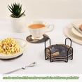 thumbnail image 6 of Haosy Set of 6 Drink Woven Coaster with Holder Heat Resistant Non-Slip Bar Coasters 4 Inches Black Horse with Stars, 6 of 7