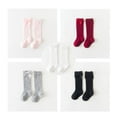 thumbnail image 2 of KEINXS Baby Girls Knee High Socks 5Pcs Bow Long Stockings Infants Toddlers Ruffled Socks School Uniform Leggings, 2 of 5