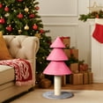 thumbnail image 6 of Christmas Tree Cat Scratcher Tower (31.5in), Pink Festive Design, Sisal Rope Scratching Post, Fleece Lounge Base for Indoor Cats, 6 of 8