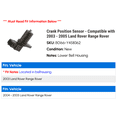 thumbnail image 2 of Crank Position Sensor - Compatible with 2003 - 2005 Land Rover Range Rover 2004, 2 of 2