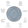 thumbnail image 6 of SAFAVIEH Courtyard Nicholas Geometric Diamonds Indoor/Outdoor Area Rug, 6'7" x 6'7" Round, Navy/Grey, 6 of 10