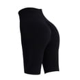 thumbnail image 4 of Pantalones cortos de ciclismo para mujer, leggings básicos elásticos, informales, para andar en bicicleta negro S, 4 of 6