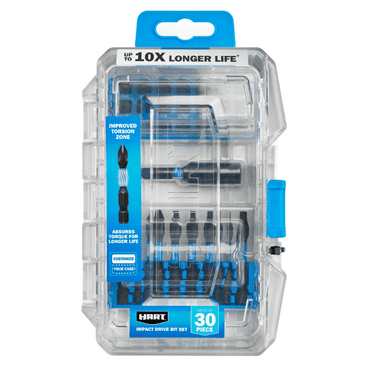 HART 30-Piece Impact Driver Bit Set with Protective Storage Case