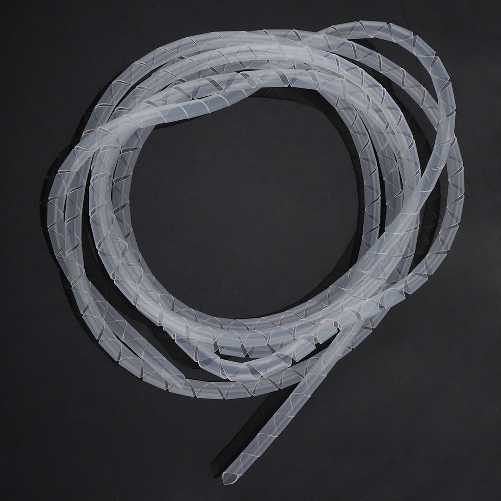 Spiral Cable Wrap - 6mm Black, 8m Length, For Wire Management (TV, PC, Home Office)