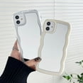thumbnail image 4 of Simple Colorful Complementary Mirror Phone case with Curly Border Wave Pattern, Multi-Color Options for iPhone 15 14 13 12 11 Pro Max XS XR X 7 8 Phone Cases (Clear Color,iPhone XR), 4 of 8