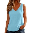 thumbnail image 4 of Womens Linen Tank Top Cotton Boho Tops Gauze Tunic Tops For Women Linen Shirts For Women Flowy Tops For Women Flowy Plain Gauzy Tees Gauze Shirts Camisole 2026 Gauze Shirts For Women Sky Blue2 S, 4 of 5