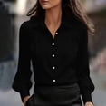 thumbnail image 2 of Aezemi Women Button down Office Blouses Collared Long Sleeve Dressy Fashion Work Casual Shirts Womens Fall Spring Business Casual Trendy Tops XL, 2 of 7