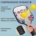 thumbnail image 2 of Pickleball Paddles Set Of 2, Fiberglass Surface, USA, Independence Day Print, 4 Balls & Bag, 2 of 5