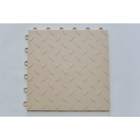 Speedway Garage Tile Mfg. Garage Floor 6 Lock Diamond Tile Beige 50 pack